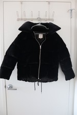 (orignial Price:$790+ Tax) Sandro Padded Velvet Down Jacket - Black