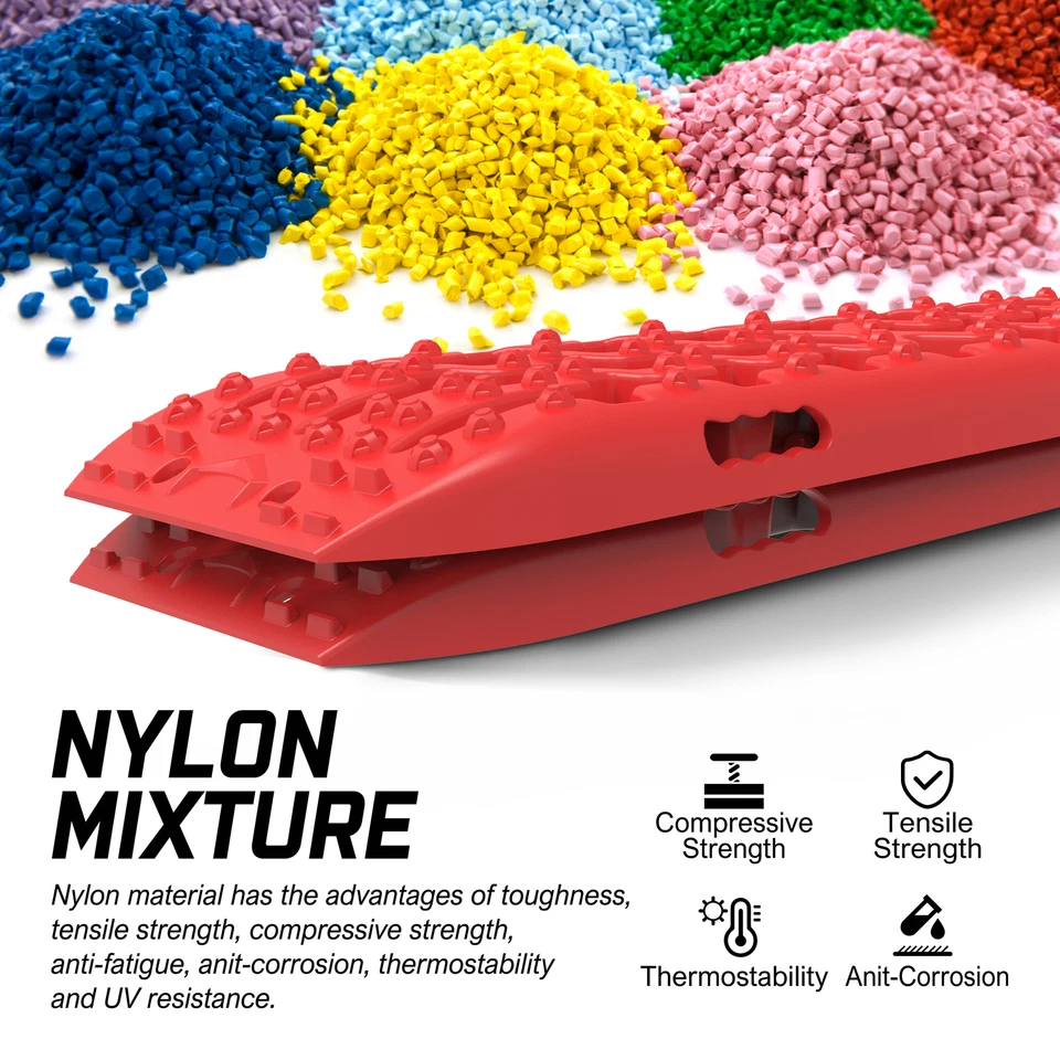 X-BULL 3-GEN Recovery Tracks Traction Snow Mud Track Tire Ladder Boards Red 4WD Foto 3 de 4