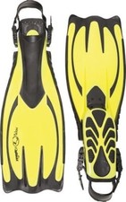 Zeagle Talon Open Heel Adjustable Fins Scuba Diving S/M Yellow Dive Small Medium