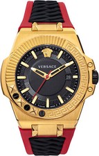 Versace VEDY00319 Chain Reaction gold black red Silicone Men's Watch NEW