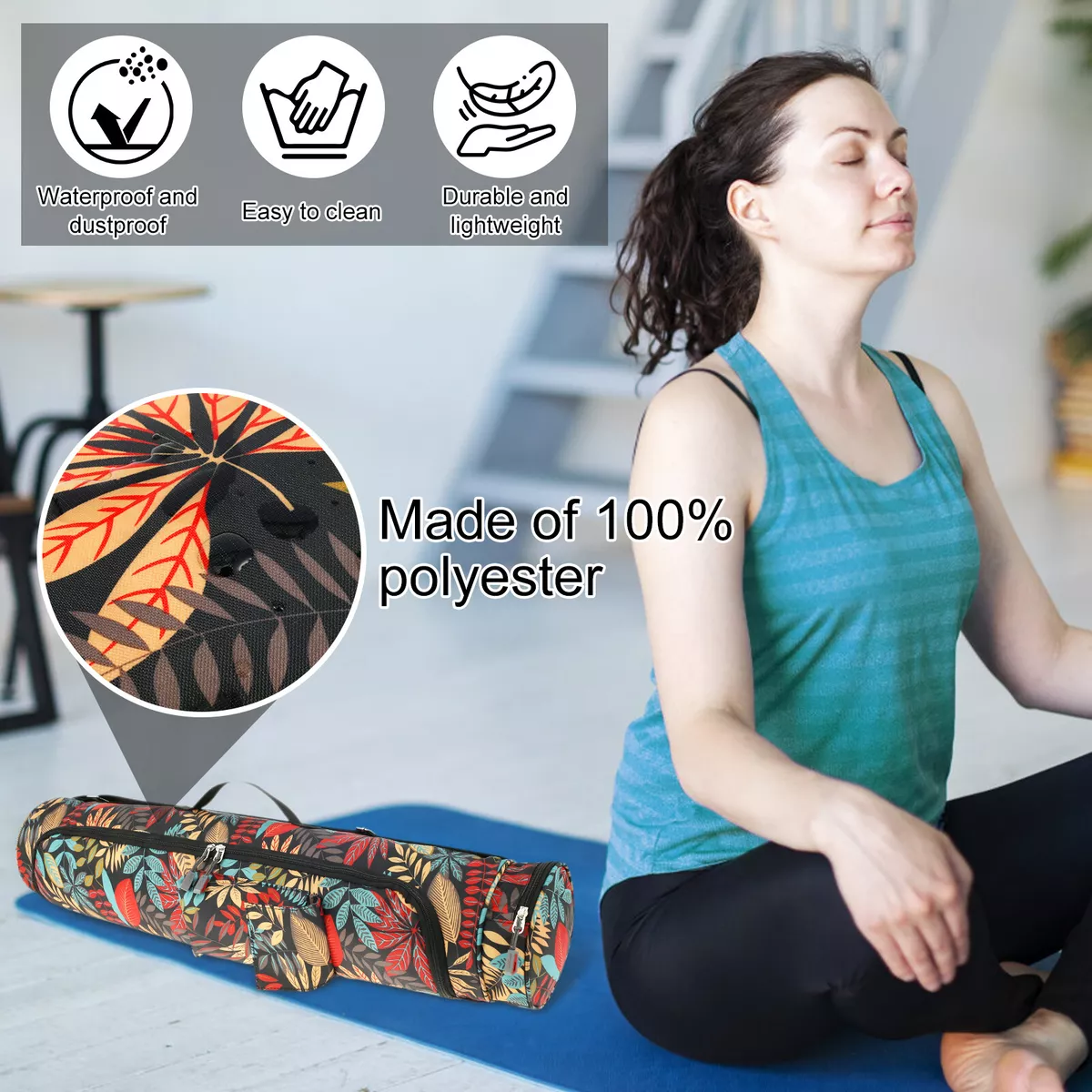 Yoga Mat Bag Lightweight Yoga Mat Carrier Bag with Adjustable Shoulder Strap✯