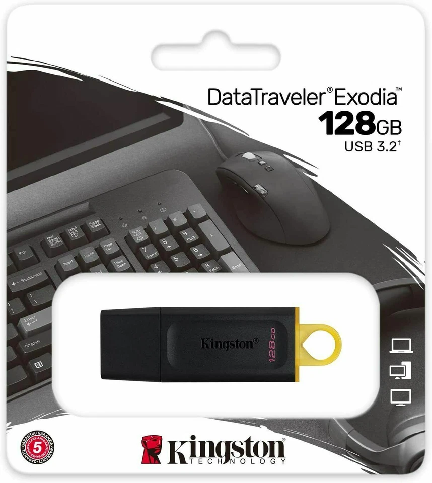 Pen Drive 128GB USB 3.2 Kingston Data Traveler DTX/128GBs Spedizione Tracciata
