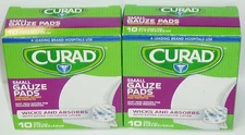 2 Boxs Of Curad Gauze Pads 2" X 2" Cushions Covers & Protects 20 Total Pads NIP 