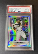 2022 Topps Chrome Refractor Rodolfo Castro RC PSA 10 Pittsburgh Pirates Rookie