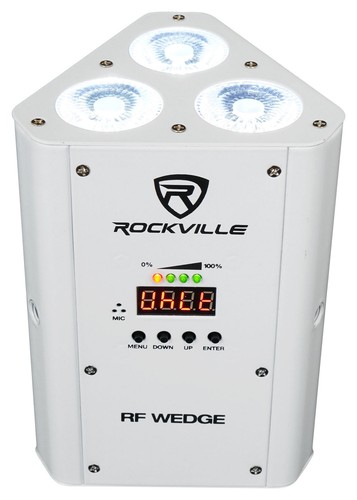 2 Rockville RF WEDGE WHITE RGBWA+UV Battery Wireless DMX DJ Up Lights+RF Remotes - Picture 10 of 12