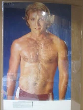 Terry Scrub-a-dub Vintage Car Garage shower poster man cave hot guy 1985 20751