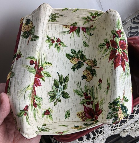 Longaberger Basket 2006 Bread Pan Christmas Cloth & Plastic Liner 8x4x2+ jan22 - Picture 7 of 12