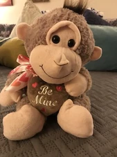 Hug Fun Monkey Plush Stuffed Animal Toy Heart Be Mine 12” Valentines 2018 Soft