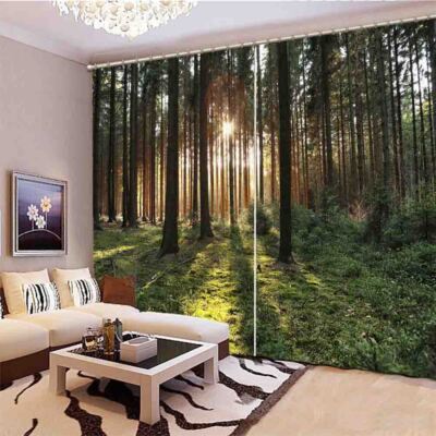 Trace Aisle Information 3D Curtain Blockout Photo Printing Curtains Drape Fabric