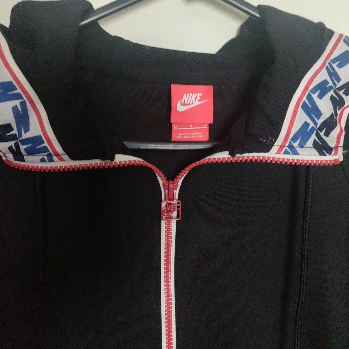 Nike half zip hoodie top with taped side stripe