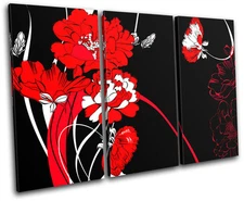 Floral Swirls Vector Illustration TREBLE CANVAS WALL ART Picture Print VA