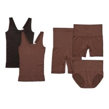 Yummie Seamless Wardrobe Essentials 5-piece in Black/Coffee Bean, L/XL 607701 