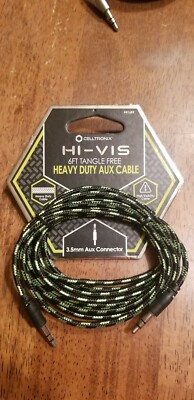 Multi Colors - Celltronix Titanium 6ft Tangle Free HD AUX Cable, 3.5mm to 3.5mm 