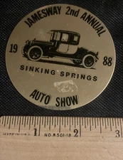 Vintage Car Show Dash Plaque 1988 Jamesway PA 2nd Annual Show Sinking Springs