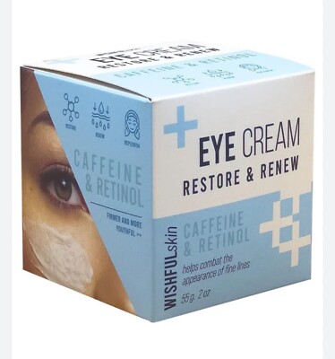 Caffeine Eye Cream Wishful Skin Restore And Renew Retinol 1.9 Ounce