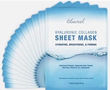 Ebanel 15 Pack Collagen Peptide Hydrating Face Masks, Instant Brightening Firmin