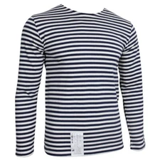 Genuine Russian Navy Telnyashka - 100% Cotton Long Sleeve Striped T-Shirt New
