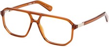 GUESS Originals GU8252 045 Brown Plastic Aviator Eyeglasses Frame 57-14-145 RX
