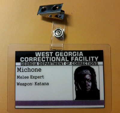 The Walking Dead ID Badge-Michone Correctional Facility costume cosplay zombie