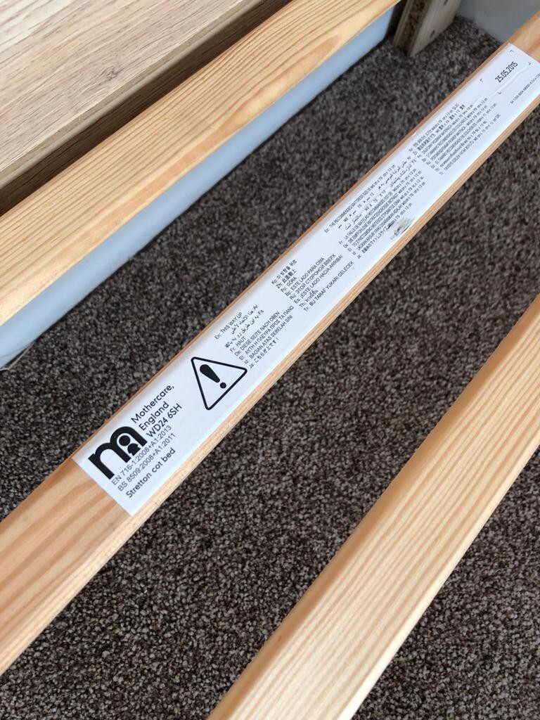 Mothecare Toddler Bed Frame with Mattress 70cm x 140cm TO GO TO A