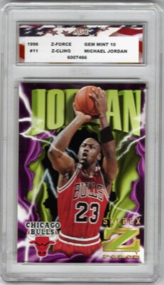 1996 Skybox Michael Jordan #11 Z-Force Z-Cling AGC 10 Gem Mint
