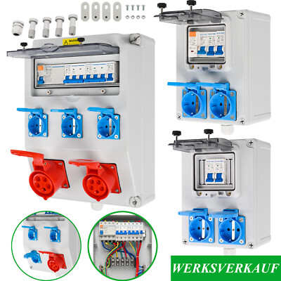 WARMFAY Stromverteiler Baustromverteiler Wandverteiler CEE Bals Steckdosen 230V