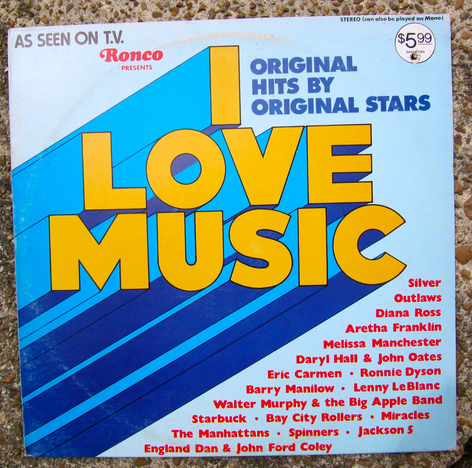 I LOVE MUSIC VINYL LP DIANA ROSS ARETHA HALL & OATES MANILOW JACKSON 5 MIRACLES