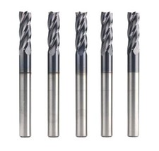 5 NEW 1/4" HTC CARBIDE END MILL square AlTiN coating 4 flute .250 USA lot
