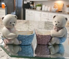 Vnt Set Burwood Teddy Bear Basket Wall Plaques. Nursery Decor