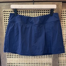 Lands End Tennis Skirt With Built In Briefs Navy Blue Size 12
