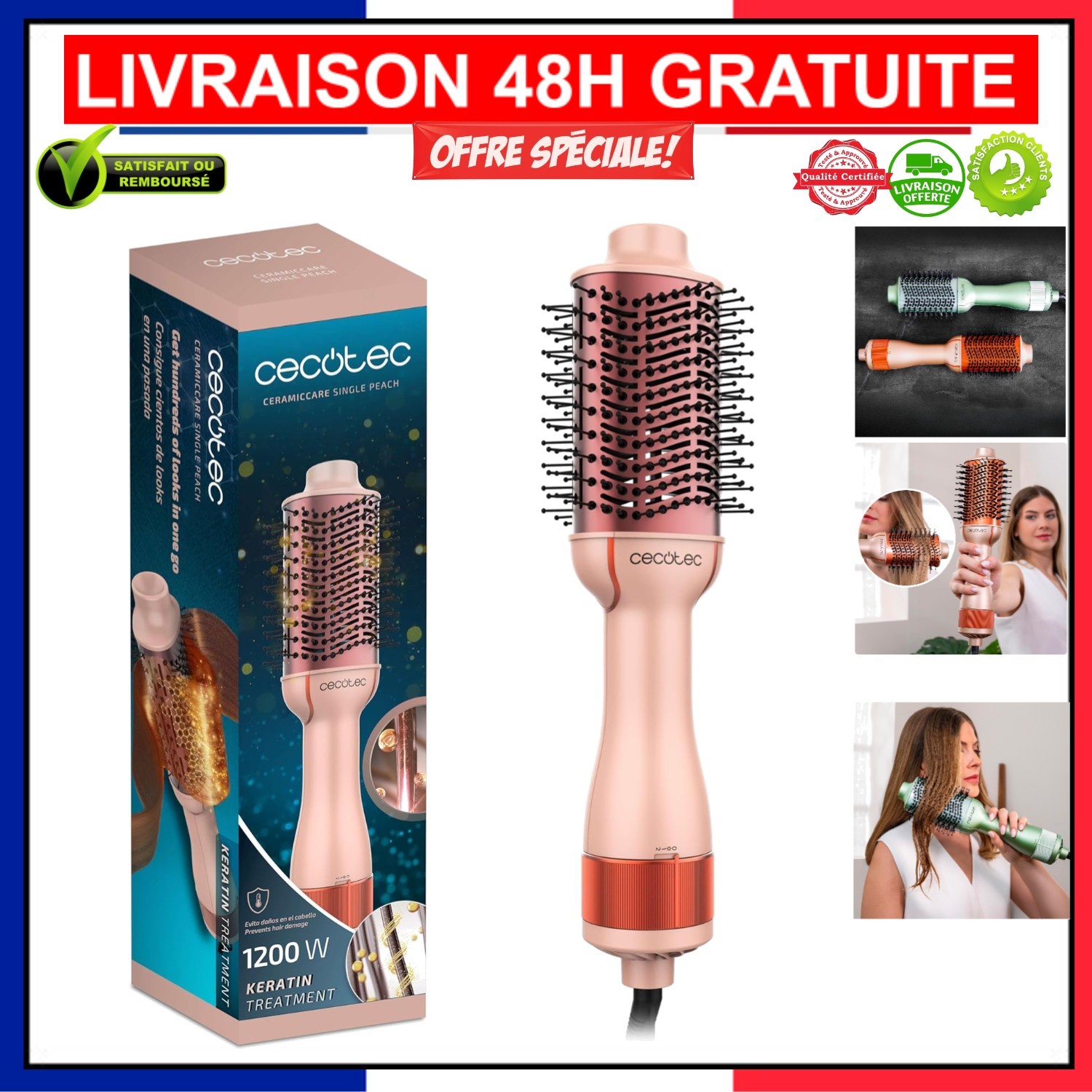 Brosse volumisante céramique idéale pour réussir son brushing matinal pressé