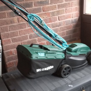 McGregor Corded Electric Rotary Push Lawn Mower w/ Grass Catcher Green/Black