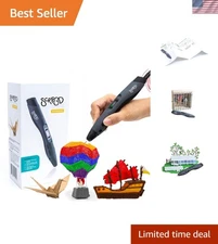 Advanced 3D Printing Pen with 20 Feet of Filament, Stencil Book, and Project ...