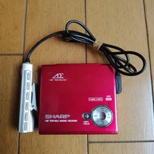 SHARP IM-DR80 Portable MiniDisc Recorder Red Playback Tested from JAPAN
