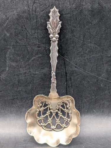 🔥 ANTIQUE WALLACE STERLING SILVER ART NOUVEAU BON BON SPOON LION SIGNED 🔥
