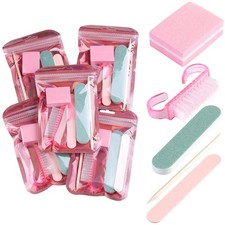 Disposable Manicure Kit Basics 5PCS Nail Kit, Mini Nail Files Buffers Bulk Ha...