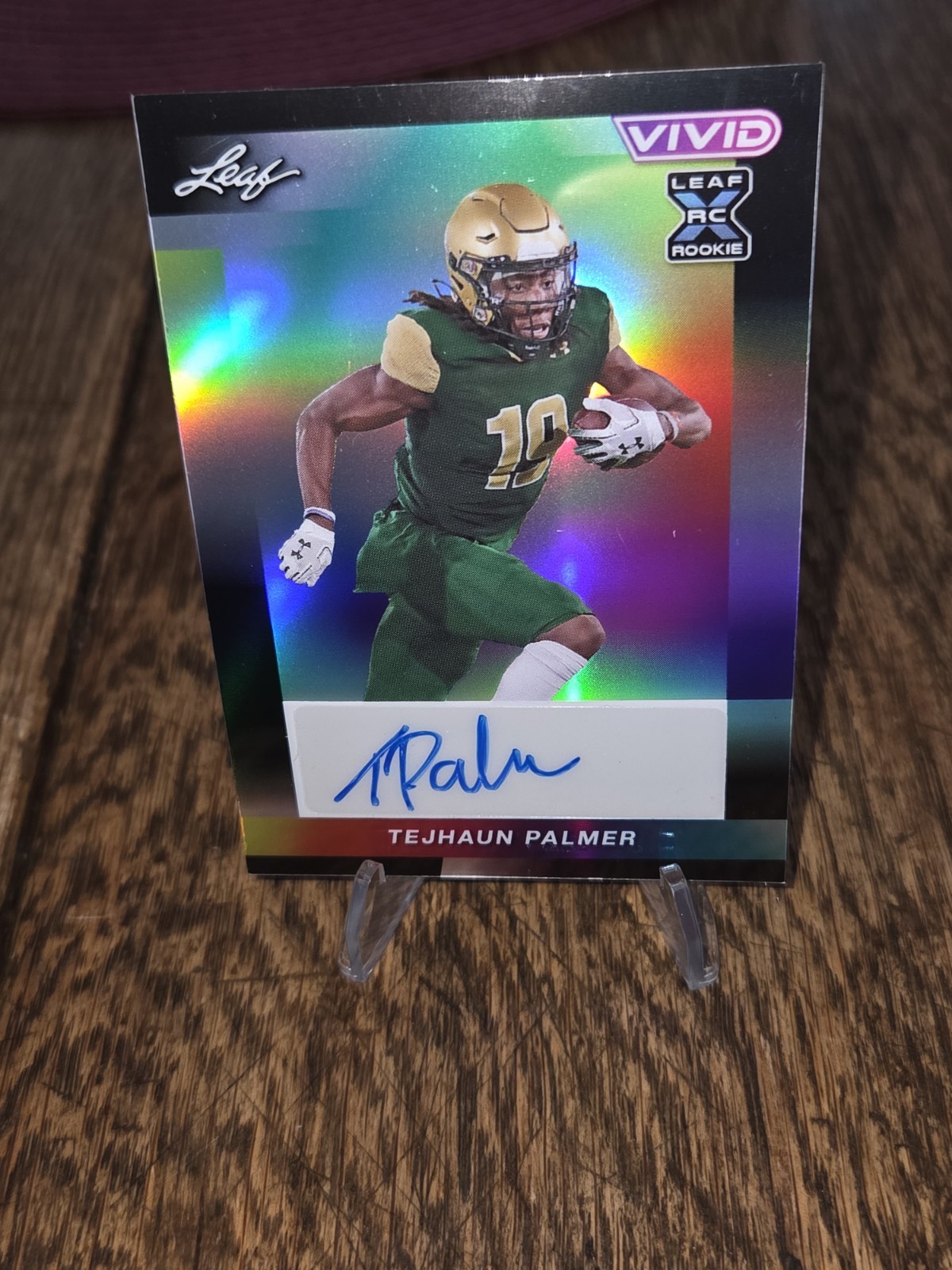 Tejhaun Palmer Leaf Press Pass Premium Autographs #BATP1 Black Printing Plate 1/1