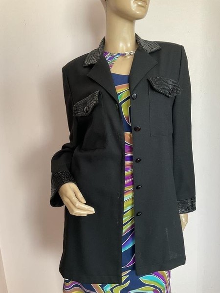 Women Peter Hahn Jacket Black Wool 40 / L / 48
