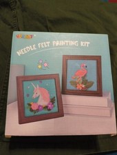 Needle Felting Painting Kit New In Box Arts  Crafts Diy Flamingo Unicorn Decor