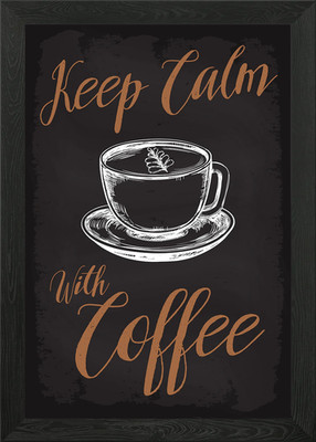 Keep calm with coffee Gerahmtes Wandbild Poster Leinwanddruck Bild