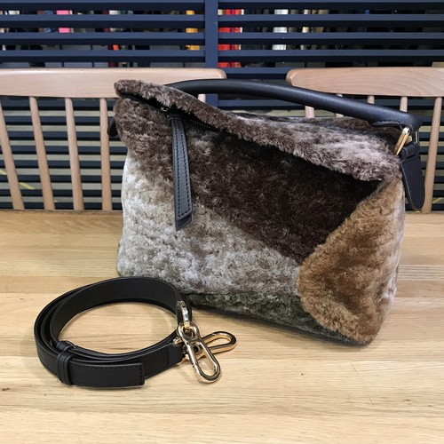 LOEWE 24AW Puzzle Bag Small Shearing Brown Multi color A510S21 2WAY Bag 13972
