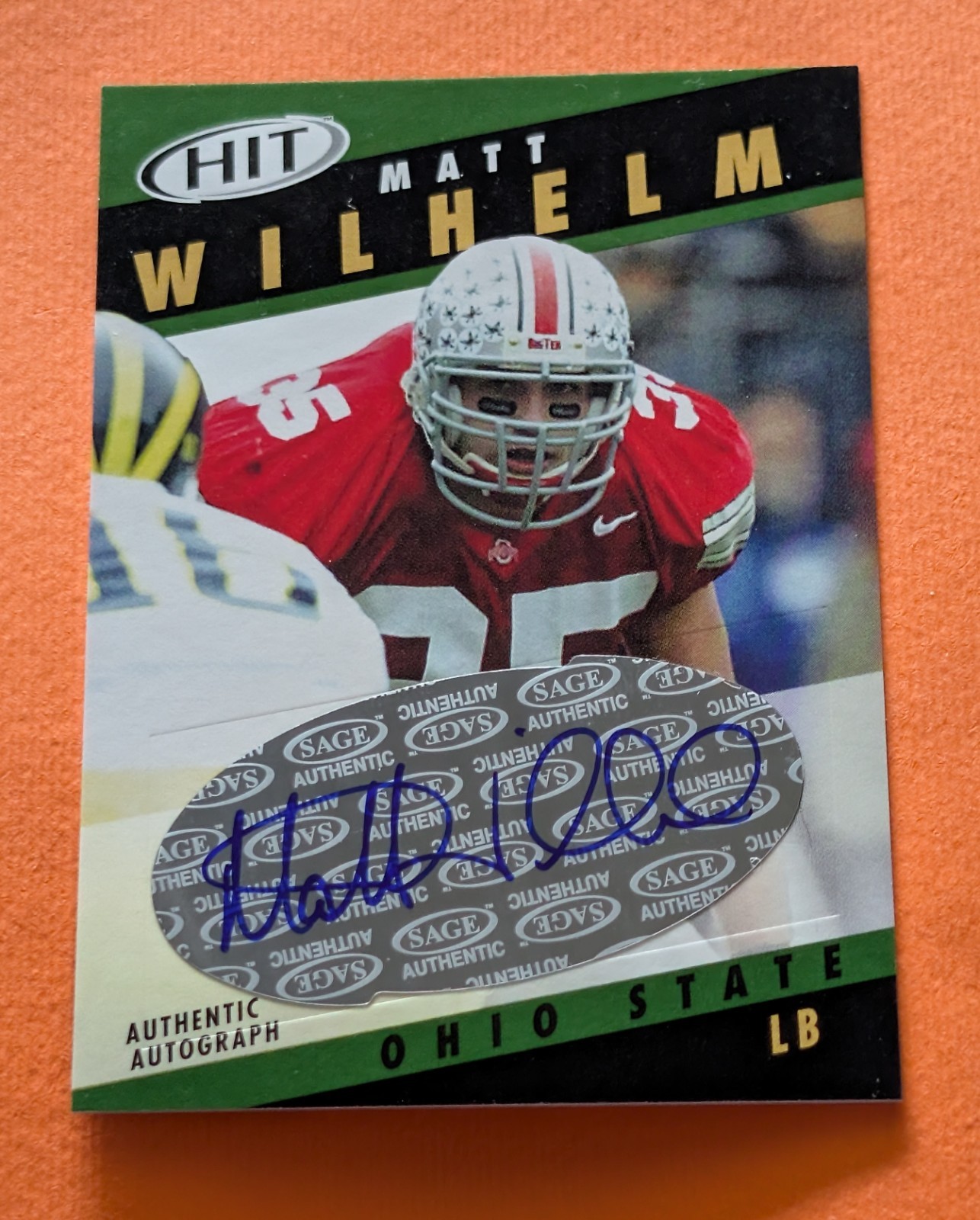 Matt Wilhelm SA-GE Hit Autographs #A35 Emerald