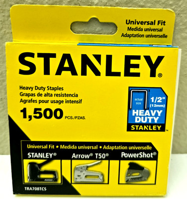 Lot of 4 NEW 6000 Stanley 1/2'' Heavy Duty Staples - TRA708TCS Lot of 4 Boxes AG