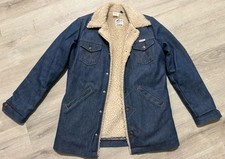 Vintage Wrangler No-Fault Denims Sanfor-Set Jean Jacket Made in USA Sherpa Sz 20