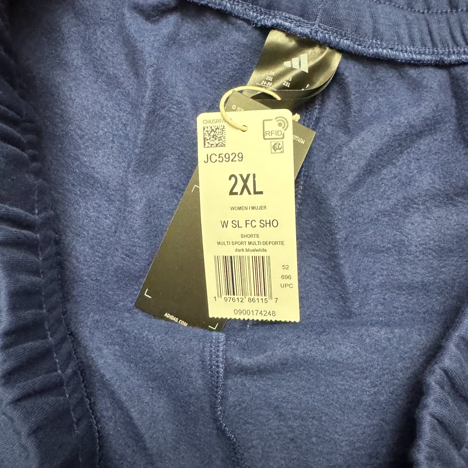 NWT Adidas Shorts Womens Soccer Running Dark Blue Athletic 2XL Deporte thumbnail 3