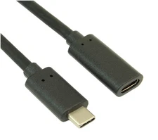 6inch USB 3.2 Gen 2 Type-C Male to Female EXTENSION Cable  10 Gbps Black