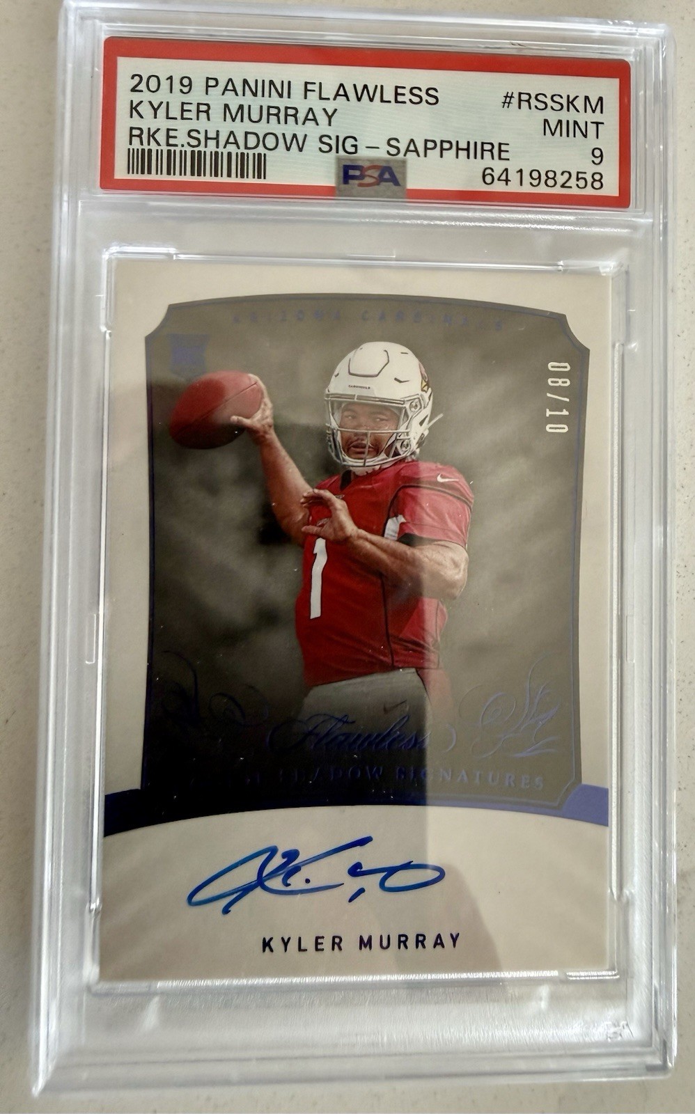 2019 PANINI FLAWLESS Kyler Murray ROOKIE SHADOW SIG - SAPPHIRE /10