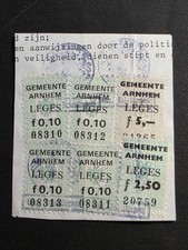 018)DUTCH REVENUE STAMP FISCAL GEMEENTE ARNHEM LEGES F.0,10 (4X) , F5,- , F 2,50