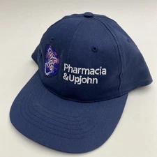 Vintage Pharmacia & Upjohn Snapback Hat Cap Navy - See Photos