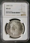 1880 S $1 Morgan Silver Dollar NGC MS63